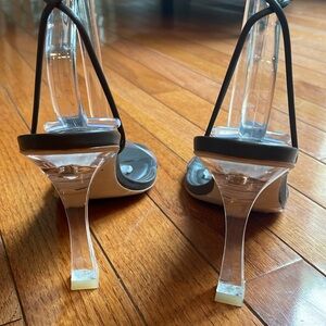 🗑️Larroude Gloria sandal leather and vinyl heel sandals